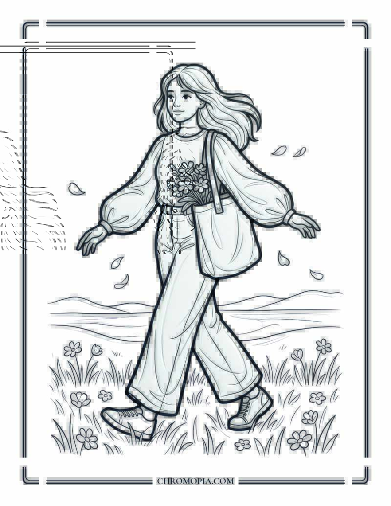 Wind And Freedom Coloring Page
