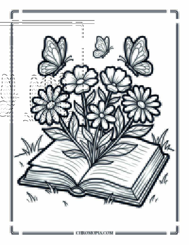 Book Of Blossoms Coloring Page