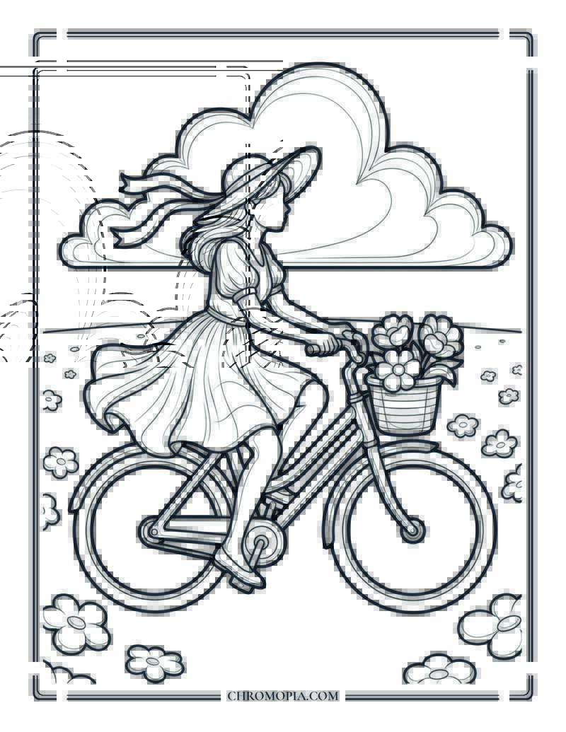 Endless Spring Ride Coloring Page