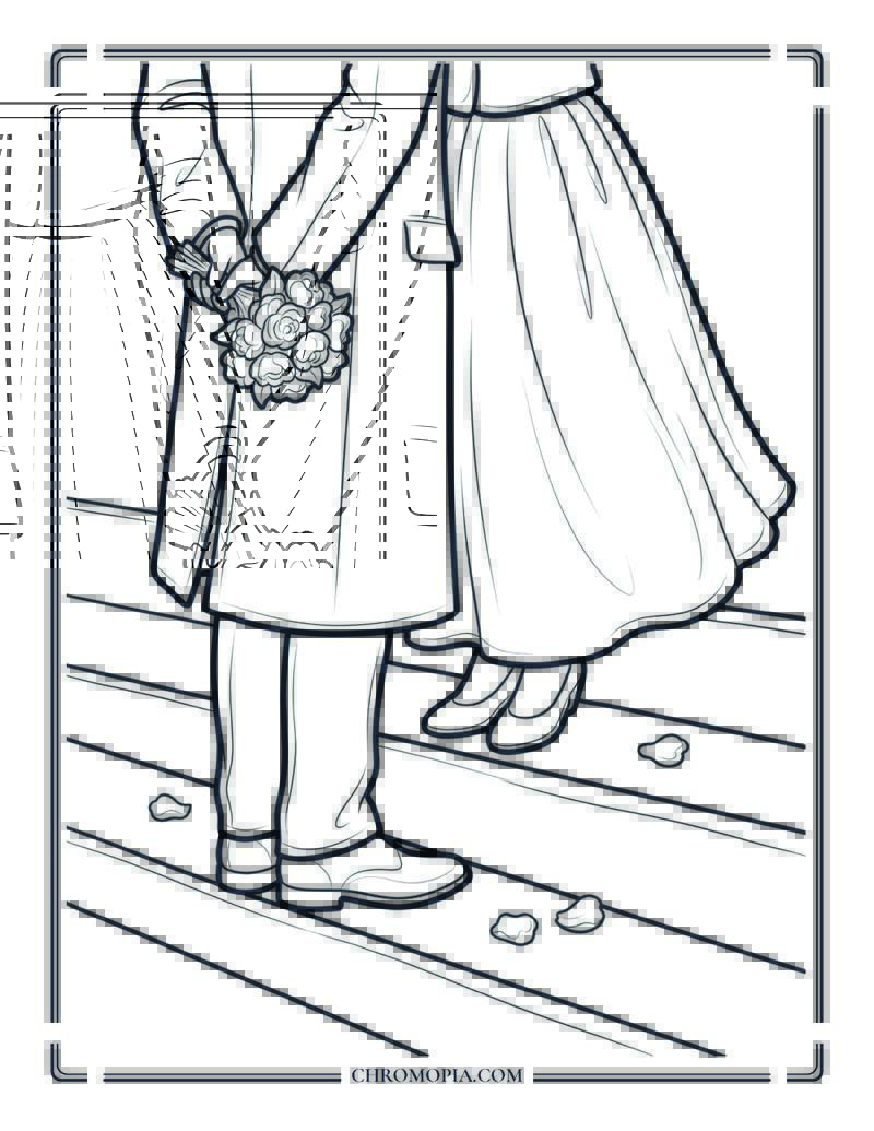Romantic Secret Flower Gift Coloring Page