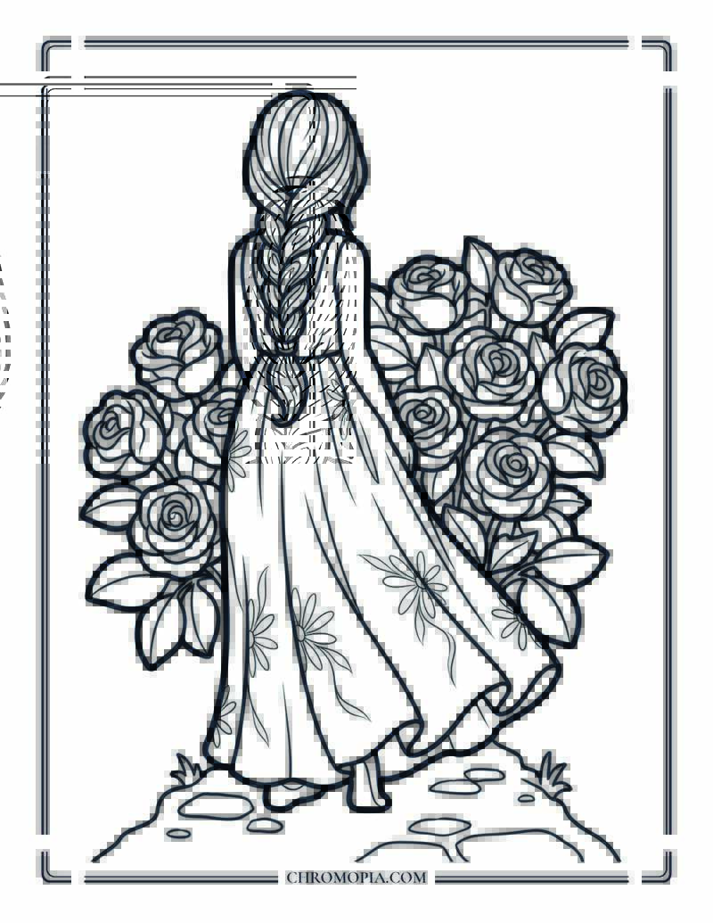 Rose Garden Walk Coloring Page