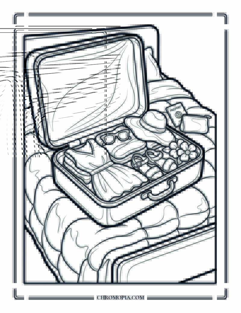 Packing Dreams For Summer Journey Coloring Page
