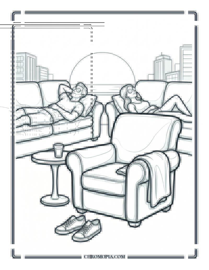 Last Light Rooftop Memory Coloring Page