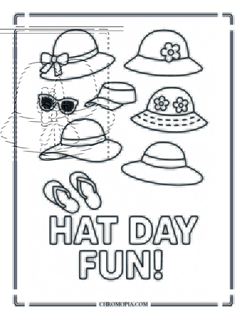 Summer Hat Parade Coloring Page
