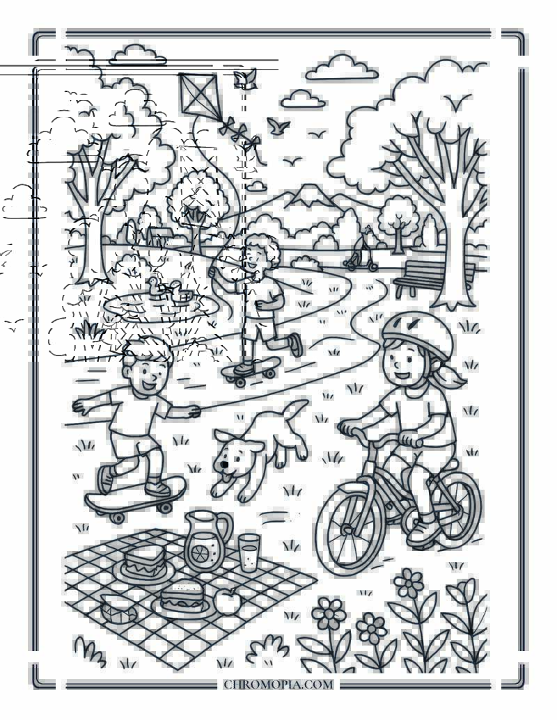 Outdoor Playtime Coloring Page