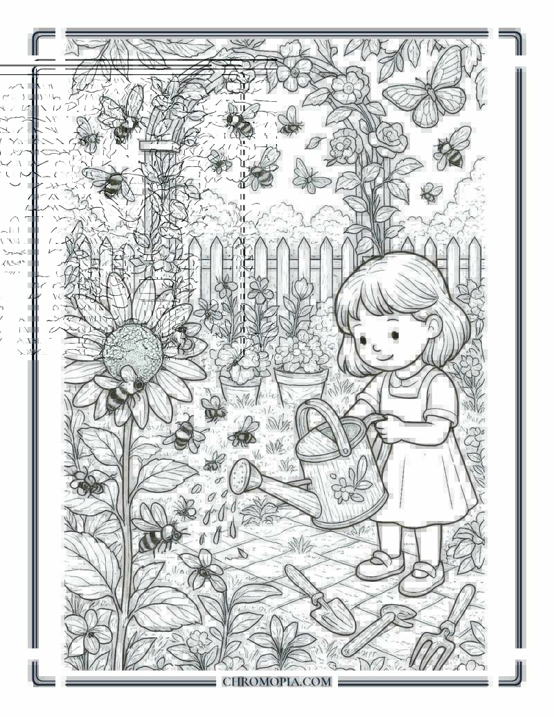 Summer Garden Coloring Page
