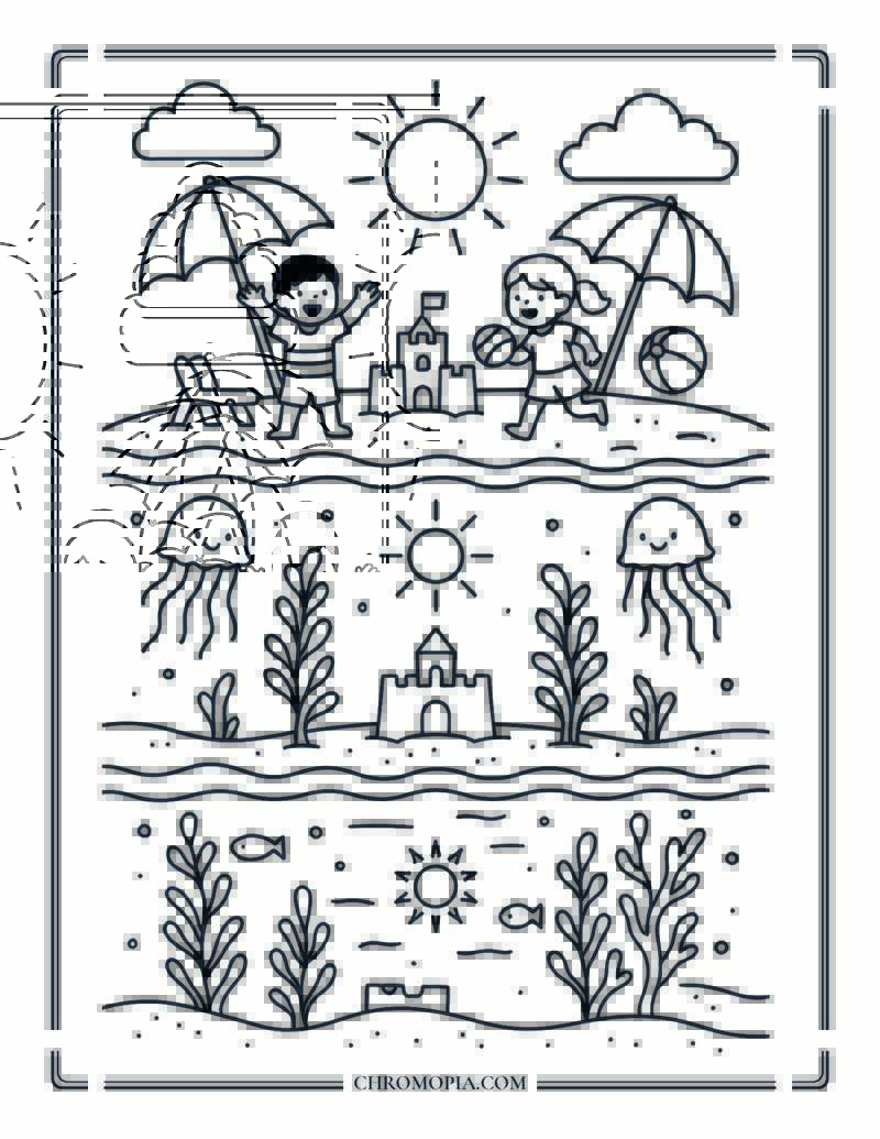 Mirror Ocean Realm Coloring Page