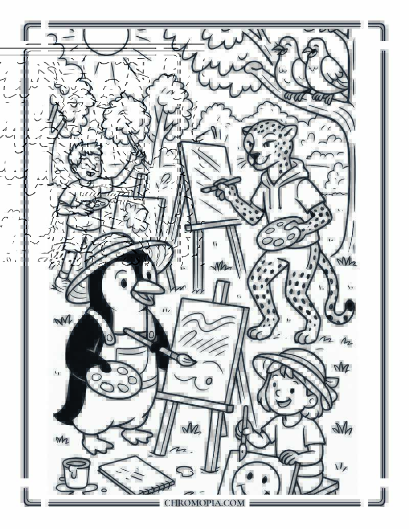 Art In The Park Mixed Species Edition Coloring Page