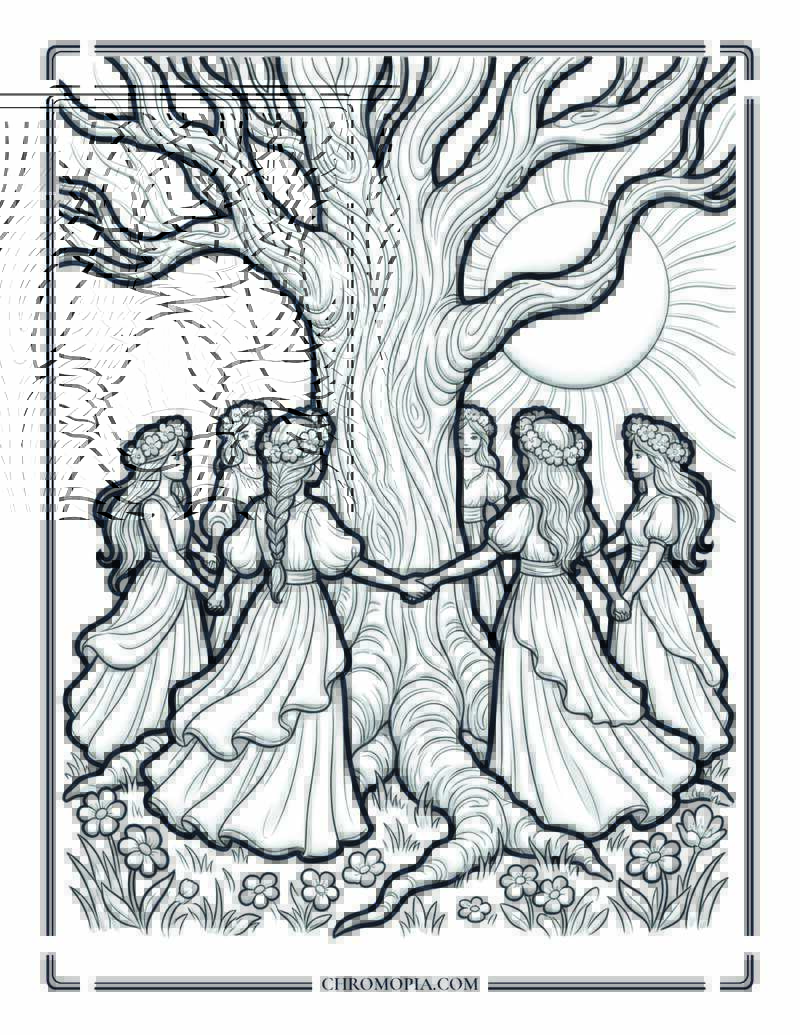 Women Holding Hands Around Sacred Tree