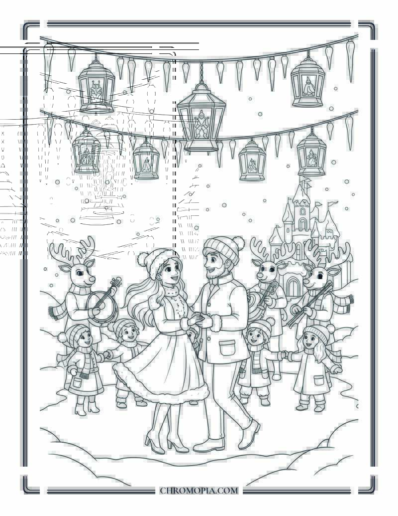 Anna And Kristoffs Winter Solstice Dance Frozen Coloring Page