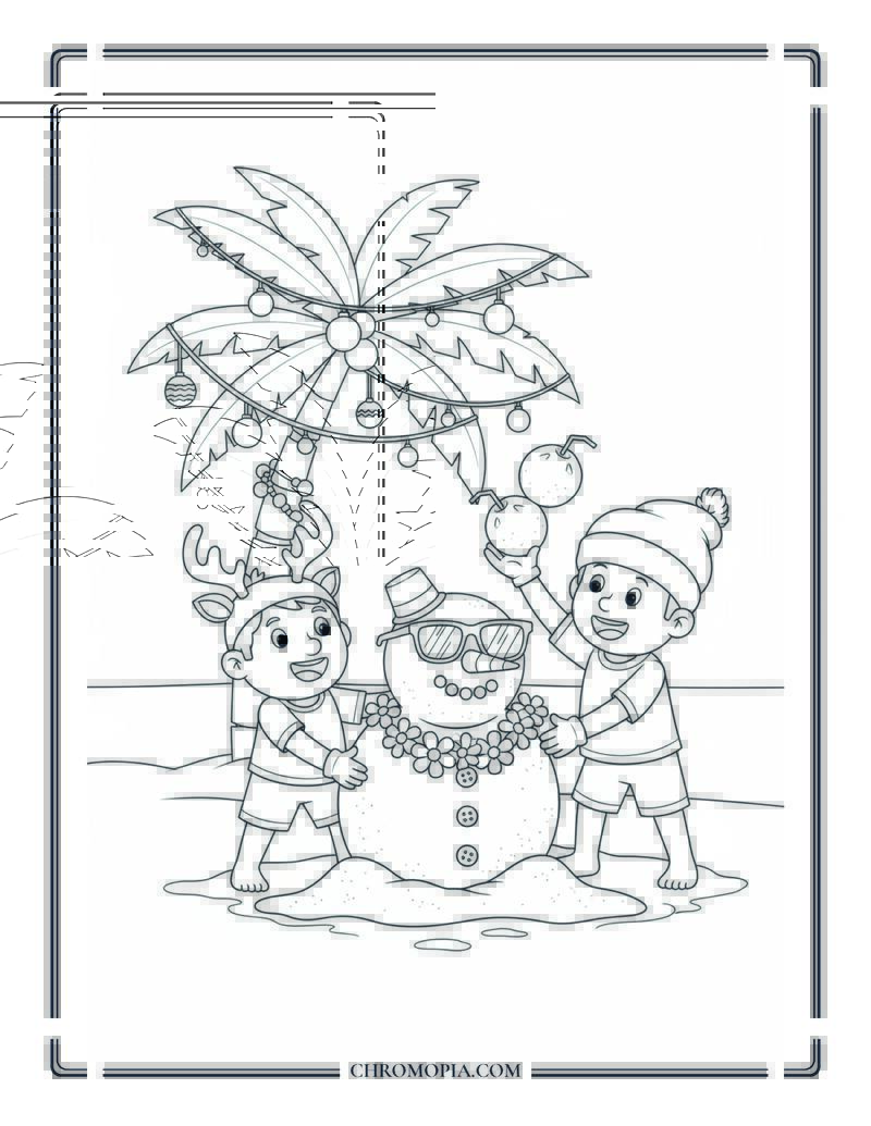 Lilo And Stitch Building A Sand Snowman Disney Coloring Page