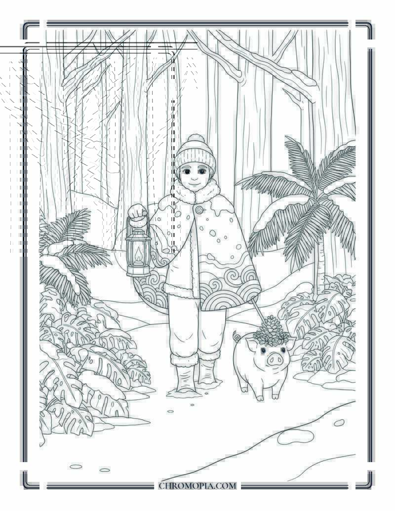 Moanas Winter Solstice Lantern Walk Disney Coloring Page