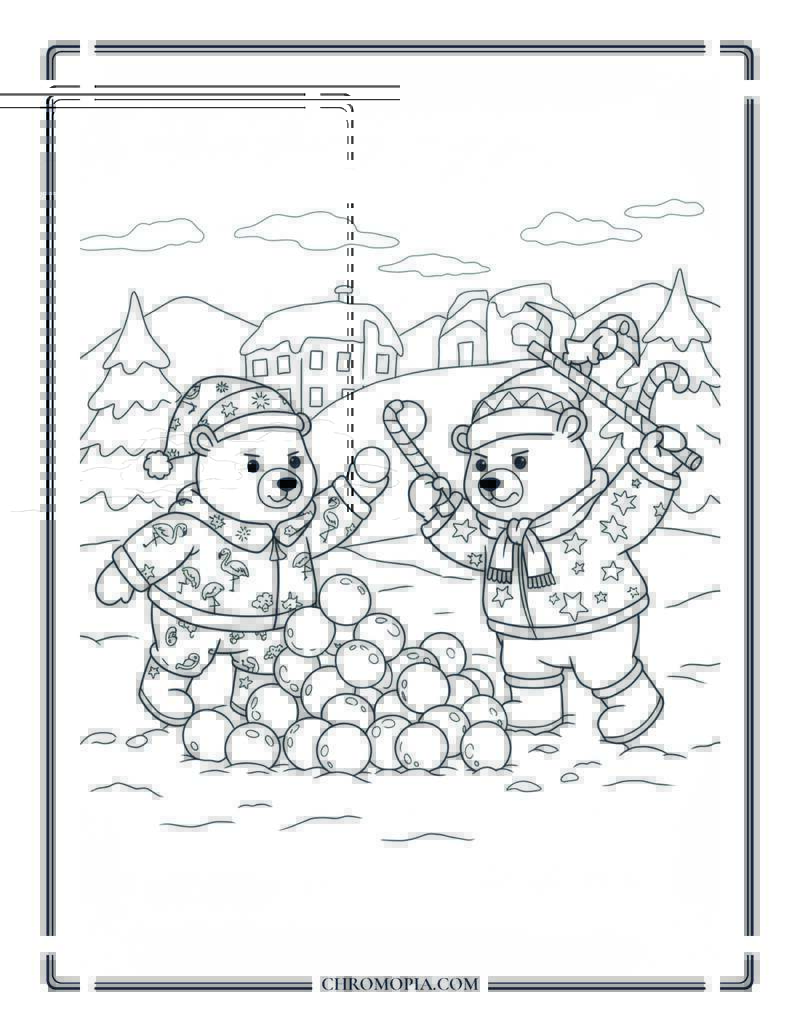 Snow Leopard With Knitted Leg Warmers Mountain Trail Coloring Page