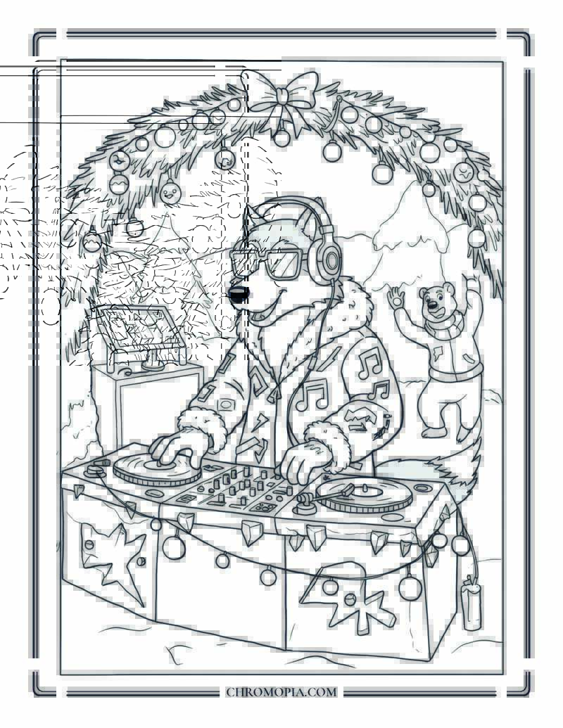 Winter Animal Council Gathering Woodland Creatures Coloring Page