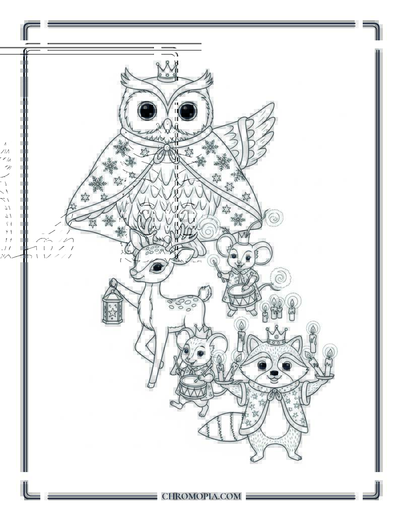 Winter Flower Coloring Page With Singing Tulips