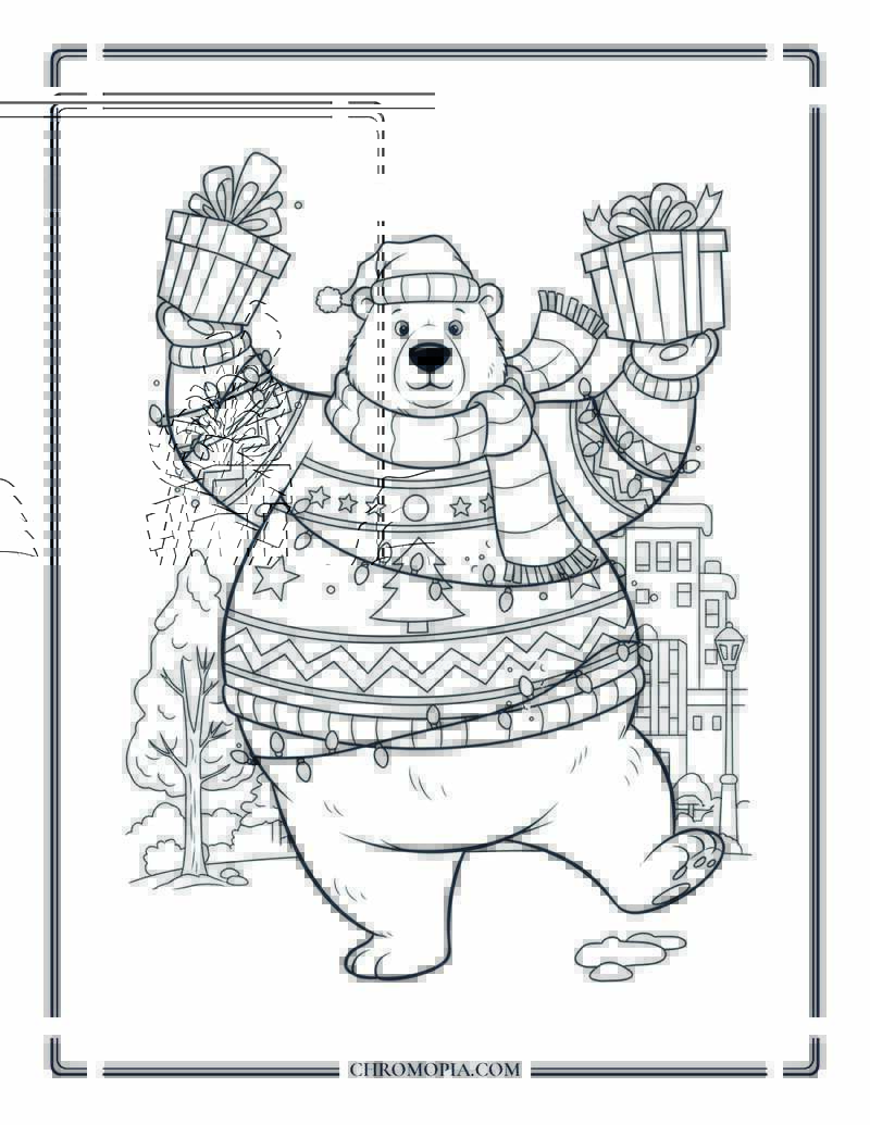 Winter Holiday Coloring Page For Kids