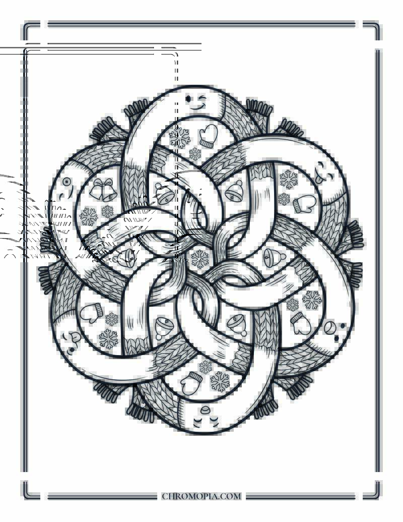 Winter Mandala Coloring Sheet With Dancing Scarves