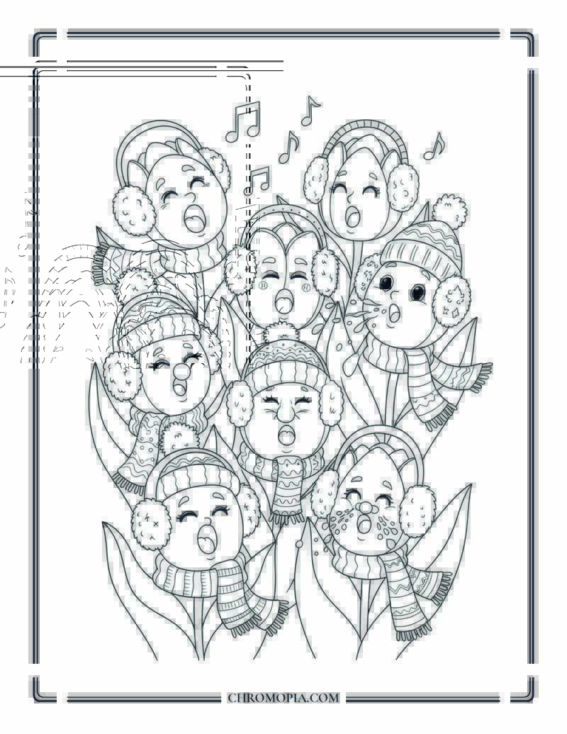 Winter Solstice Coloring Sheet With Animal Parade
