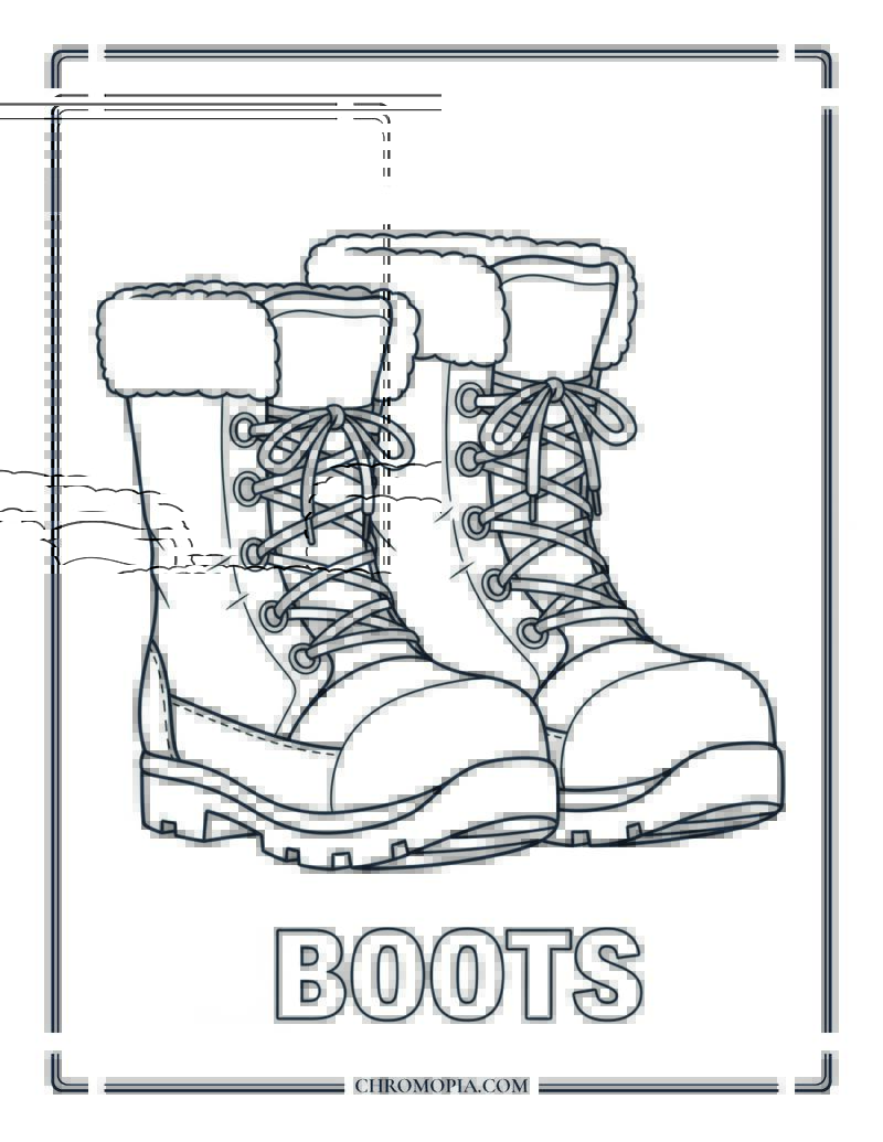 Winter Boots Coloring Sheet