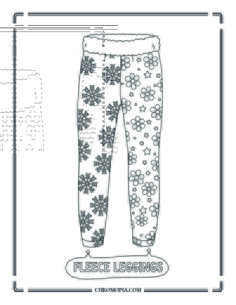 Winter Fleece Leggings Coloring Page