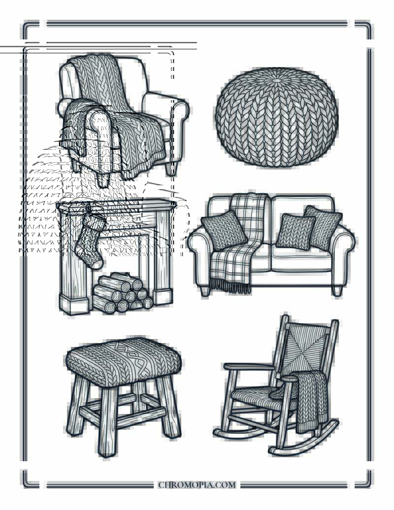 Winter Furniture And Extras Coloring Page
