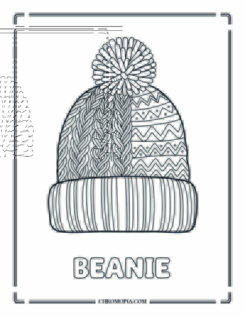 Winter Hat Beanie Coloring Page