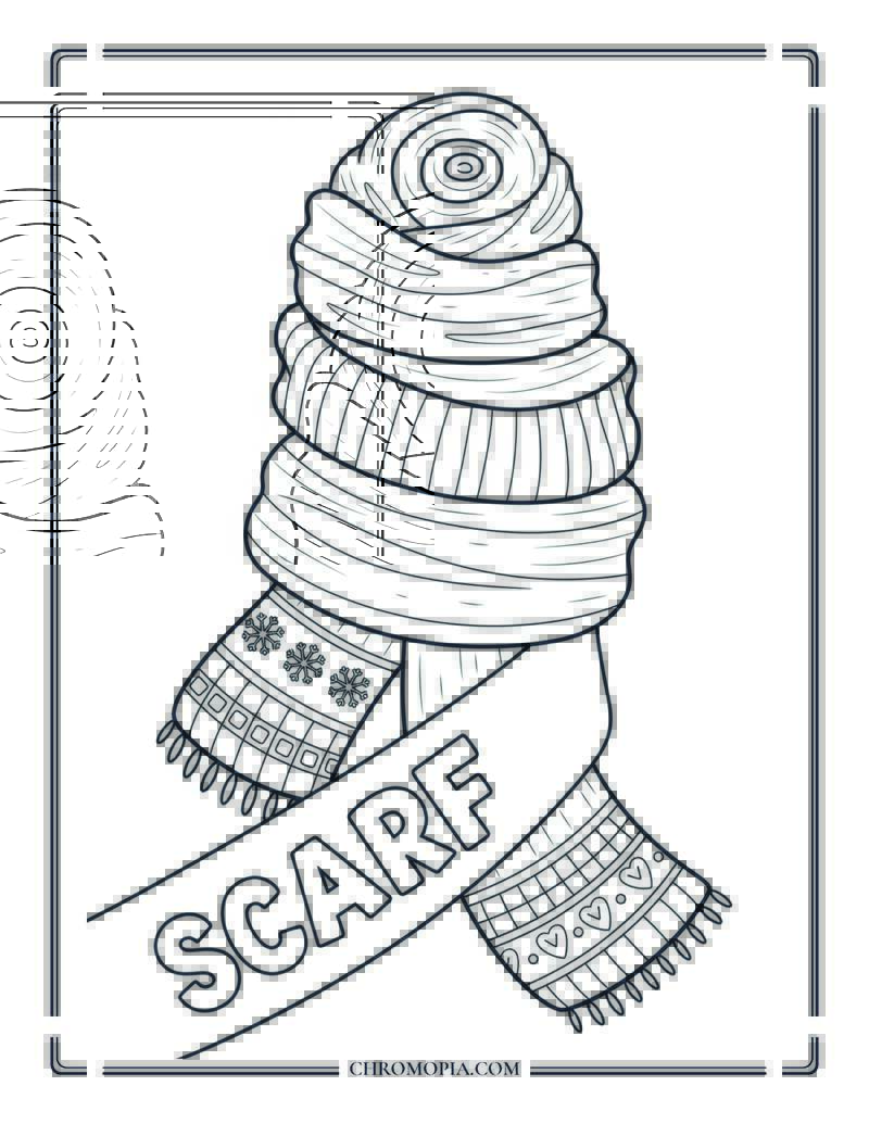 Winter Scarf Coloring Page