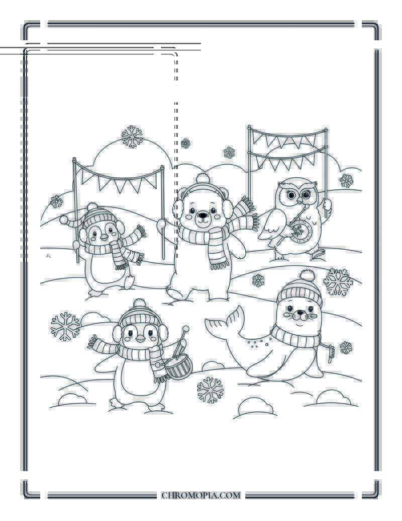 Chinese New Year Parade Winter Coloring Page