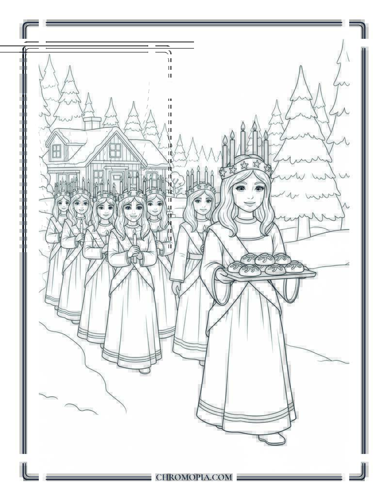 Saint Lucias Day Holiday Coloring Sheet