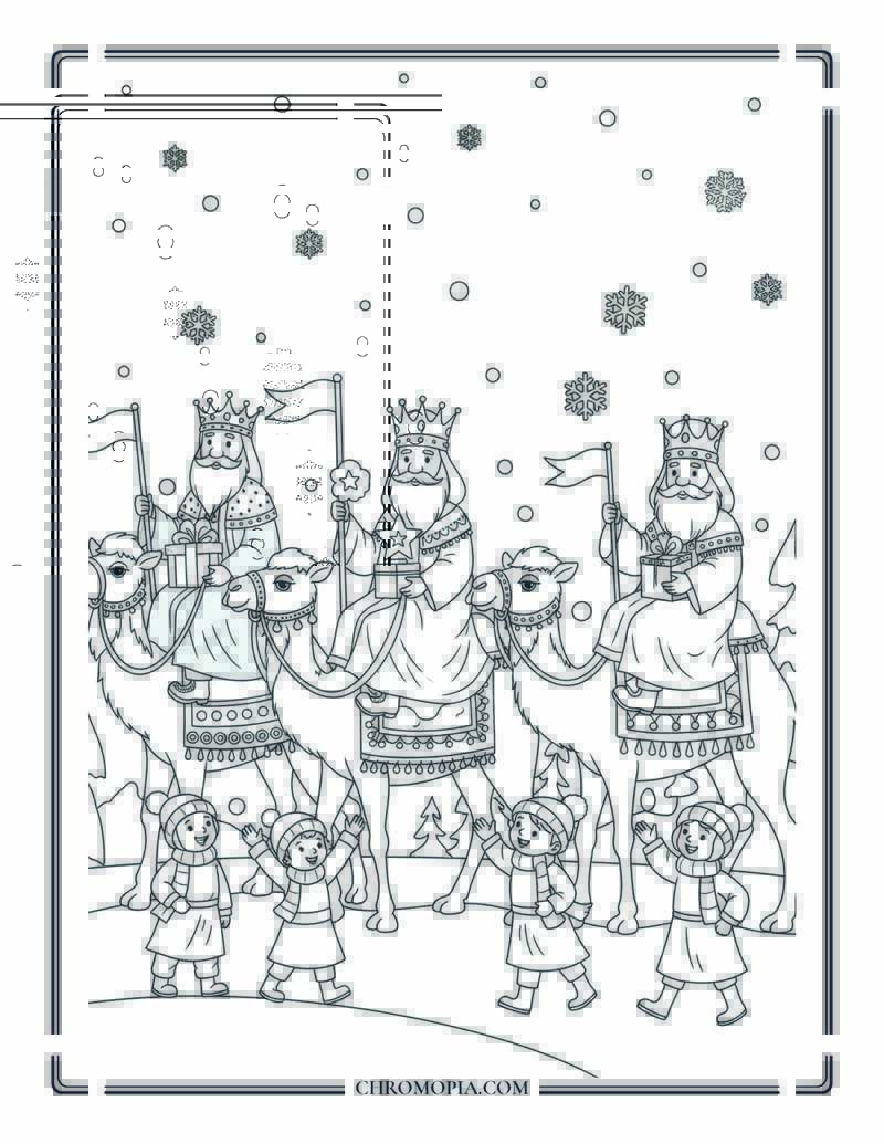 Three Kings Day Winter Parade Coloring Page