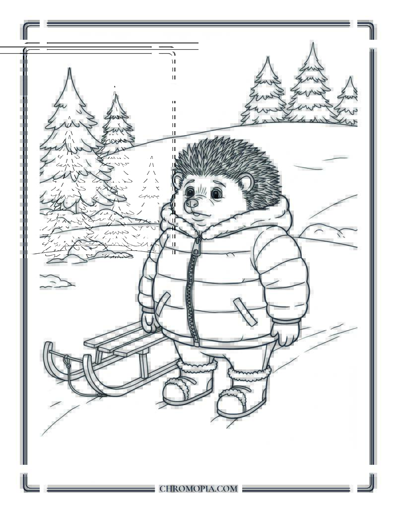 Snowy Ice Skating Park Coloring Sheet For All Ages