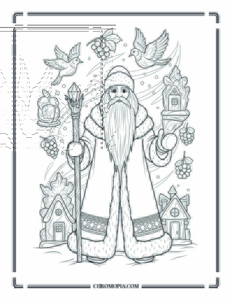 Slavic Morozko And The Ice Gifts Eastern European Coloring Page