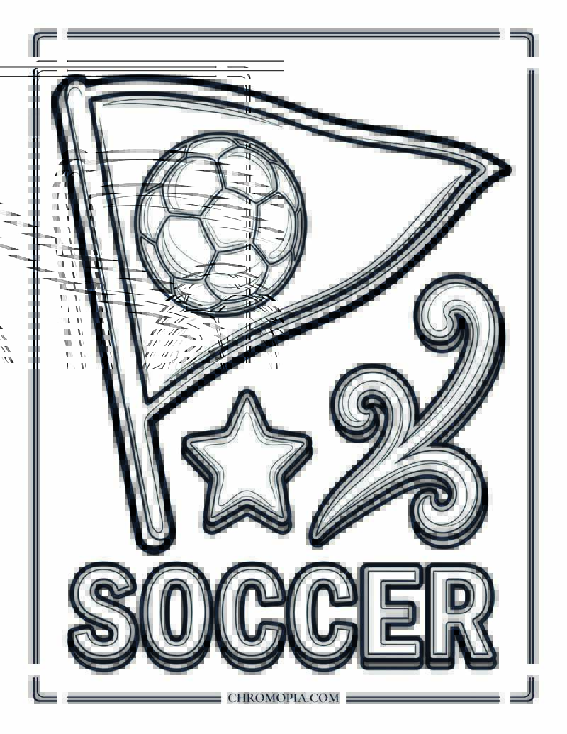 Retro Soccer Pennant Coloring Page