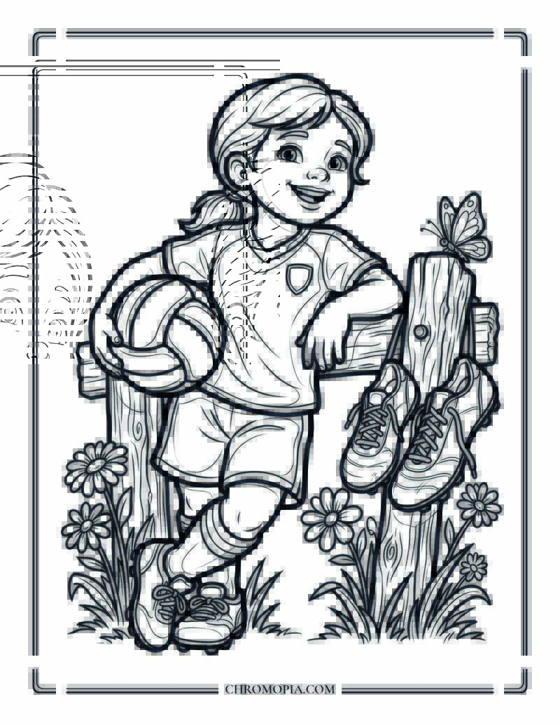 Soccer Cleats And Wildflowers Coloring Page