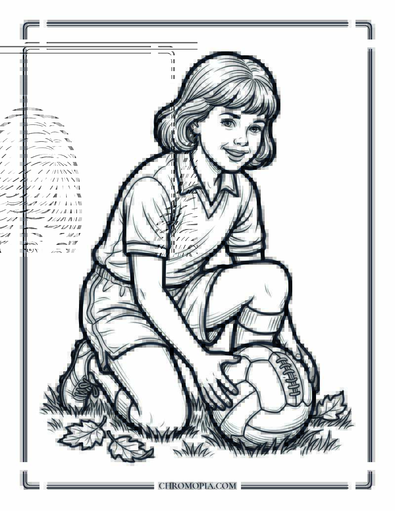 Vintage Leather Soccer Ball Coloring Page