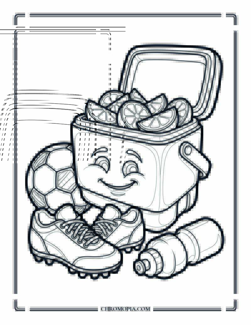 Orange Slices At Soccer Halftime Coloring Page