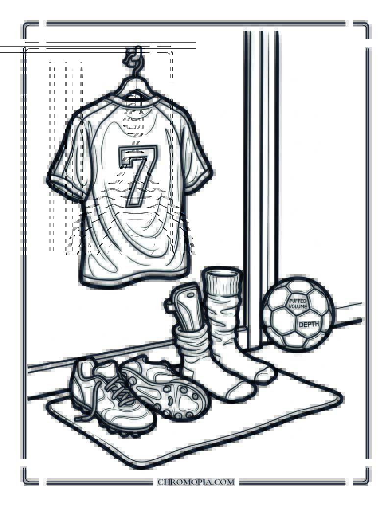 Soccer Shin Guards By The Door Coloring Page