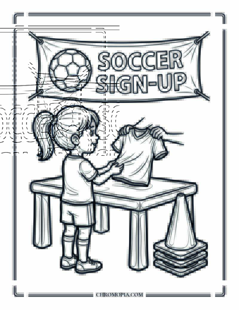 Soccer Sign Up Day Coloring Page