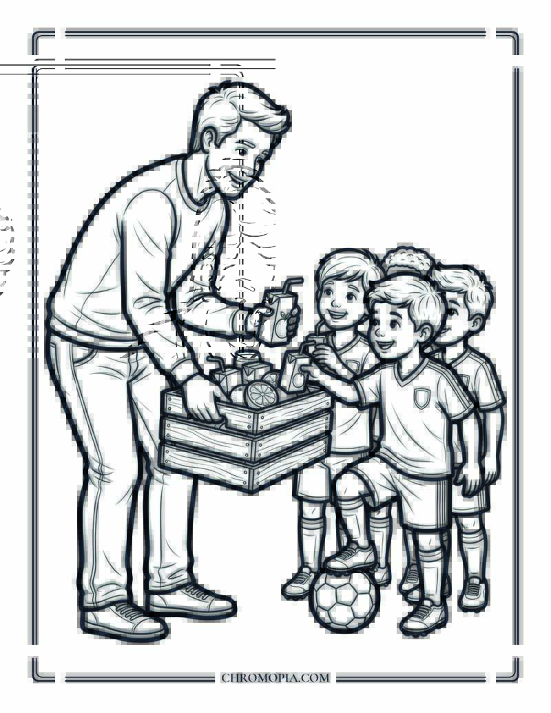 Soccer Snack Parent Coloring Page
