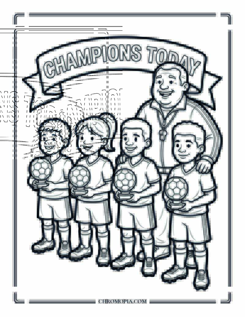 Soccer Trophy Day Coloring Page