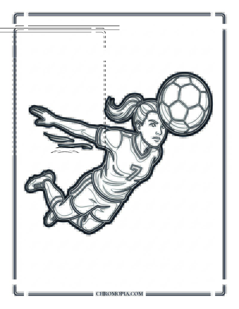 Soccer Diving Header Coloring Page