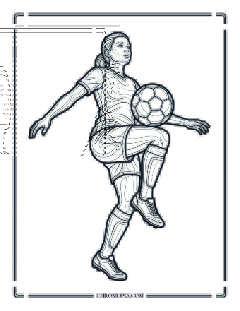 Soccer Juggling Coloring Page