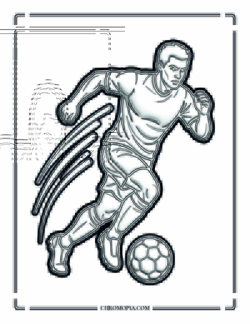Soccer Sprint With The Ball Coloring Page