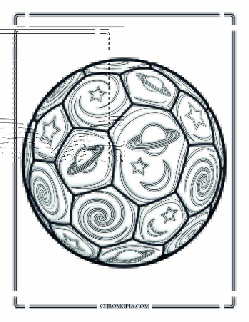 Galaxy Soccer Ball Coloring Page