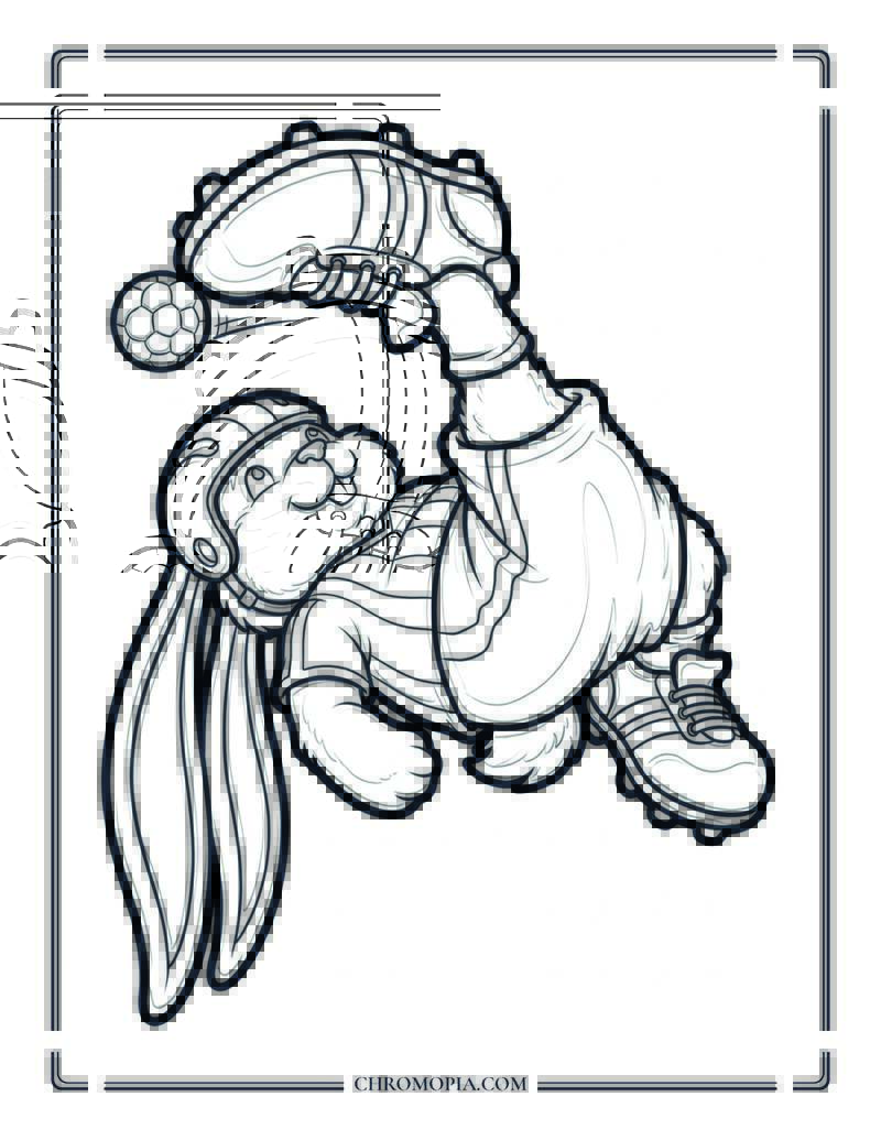 Bunny Soccer Bicycle Kick Coloring Page