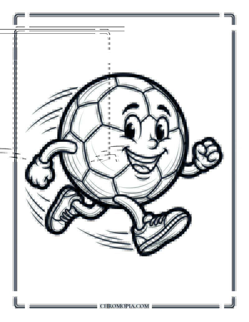 Soccer Ball With Sneakers Coloring Page