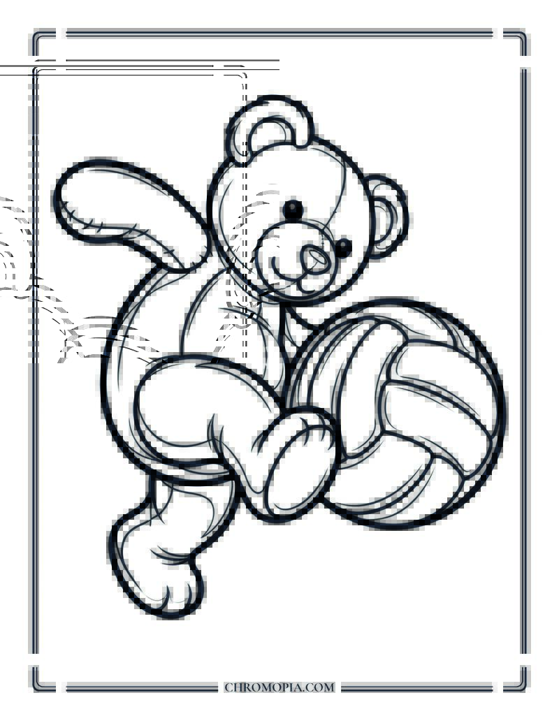 Teddy Bear Soccer Player Coloring Page