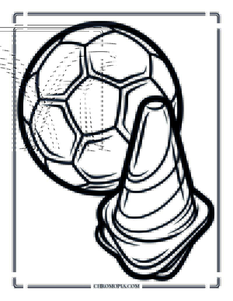 Big Soccer Ball And Cone Coloring Page