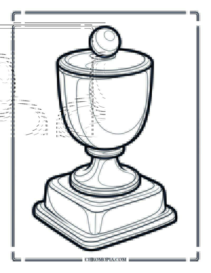Easy Soccer Trophy Coloring Page