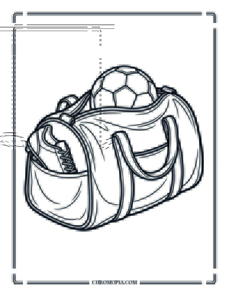My Soccer Bag Coloring Page
